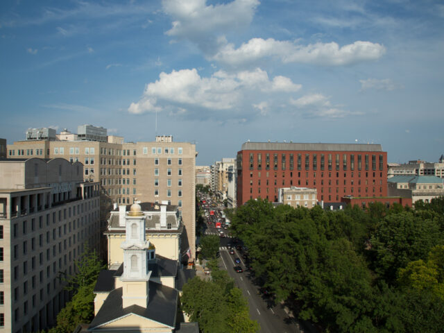 Dinner - Downtown DC from the 15th floor of the restaurant.