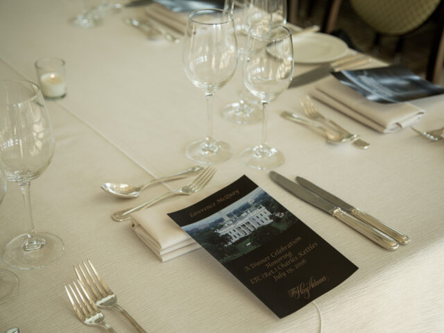 Dinner - Place setting at the Hay Adams.