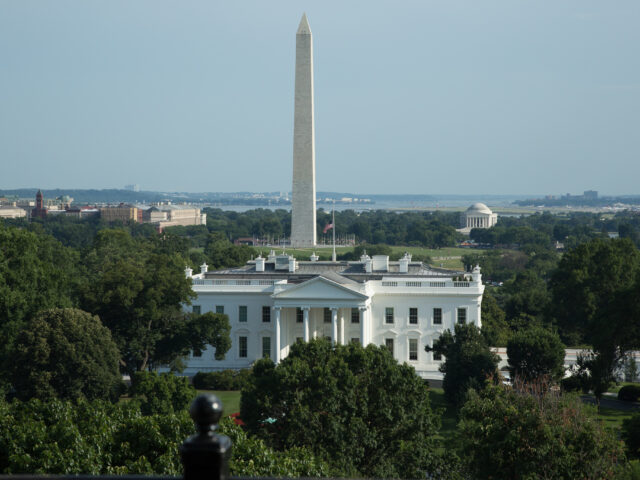 Dinner - White House, Washington Monument, Jefferson Memorial & Pentagon to th far left back.